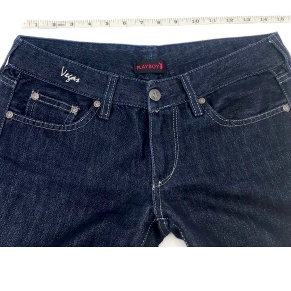 PLAYBOY brand VEGAS style Denim JEANS LOWRISE shimmer